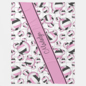 Roze zwarte volleyballetnetje fleece deken (Voorkant)