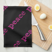 roze zwarte vrede theedoek (Quarter Fold)