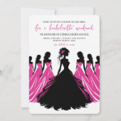 Roze & Zwarte vrijgezellenfeest Kaart (Voorkant)