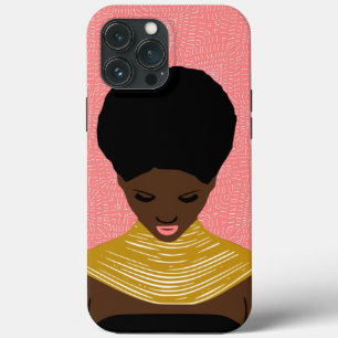 roze zwarte vrouw die naar beneden kijkt Ketting Case-Mate iPhone Case