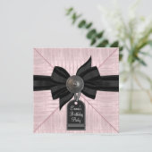 Roze Zwarte Vrouwen Verjaardagsfeest Kaart (Staand voorkant)