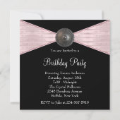 Roze Zwarte Vrouwen Verjaardagsfeest Kaart (Achterkant)