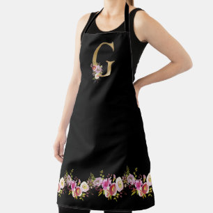 Roze zwarte Waterverf Floral Gold Tone Monogram G Schort