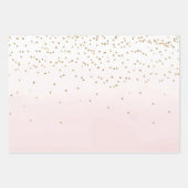 Roze zwarte Waterverf Gold Glitz Sparkle Inpakpapier Vel (Voorkant 3)