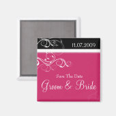 Roze & zwarte wervelingen magneet (Voorkant / Achterkant)