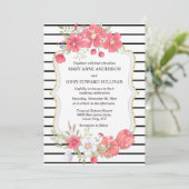 Roze zwarte wilde waterverf land bruiloft kaart (Staand voorkant)