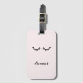 Roze Zwarte Wimpers Bagagelabel (Voorkant (verticaal))