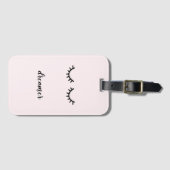 Roze Zwarte Wimpers Bagagelabel (Voorkant (horizontaal))