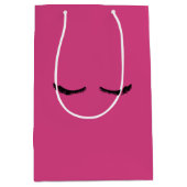 Roze Zwarte Wimpers Glam Verjaardag Medium Cadeauzakje (Voorkant)