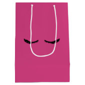 Roze Zwarte Wimpers Glam Verjaardag Medium Cadeauzakje (Achterkant)