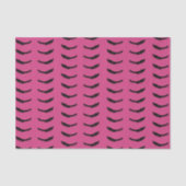 Roze Zwarte Wimpers Glam Verjaardag Tissuepapier (Voorkant)