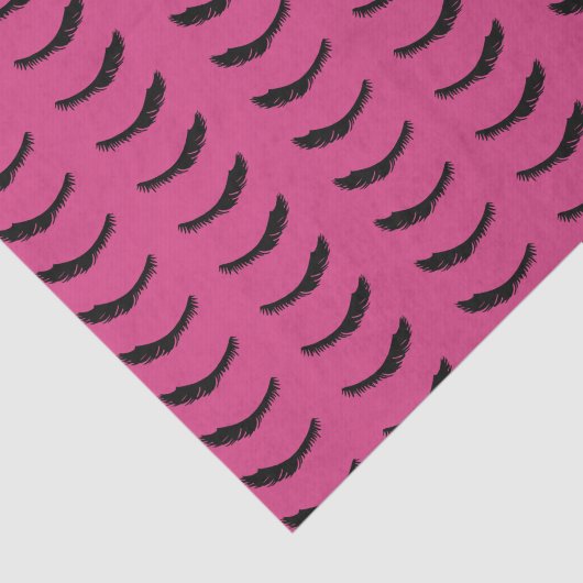 Roze Zwarte Wimpers Glam Verjaardag Tissuepapier (Detail)