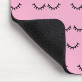 Roze Zwarte Wimpers Muismat (Hoek)