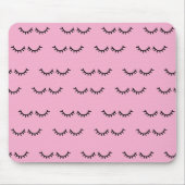 Roze Zwarte Wimpers Muismat (Voorkant)