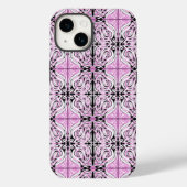 Roze zwarte witte Abstracte Curvy Herhalingspatroo Case-Mate iPhone Case (Achterkant)