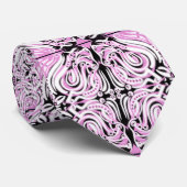 Roze zwarte witte Abstracte Curvy Herhalingspatroo Stropdas (Opgerold)