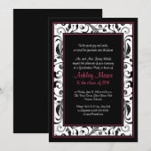 Roze, zwarte, witte Afstuderen Kaart (Voorkant / Achterkant)