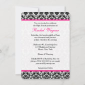 Roze, zwarte, witte Afstuderen Kaart (Achterkant)