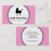Roze zwarte witte Baby Boutique Visitekaartjes (Voorkant / Achterkant)