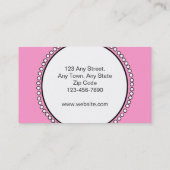 Roze zwarte witte Baby Boutique Visitekaartjes (Achterkant)