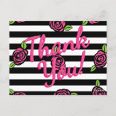 Roze, zwarte, witte, bedankt kaarten (Achterkant)