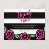 Roze, zwarte, witte, bedankt kaarten (Voorkant)