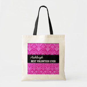 Roze zwarte witte beste vrijwilliger ooit - Aangep Tote Bag