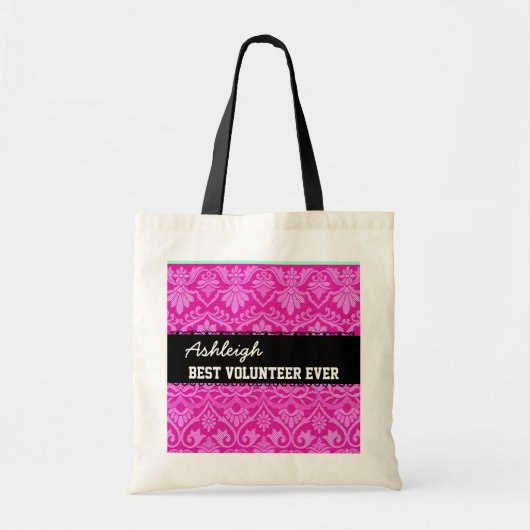 Roze zwarte witte beste vrijwilliger ooit - Aangep Tote Bag (Voorkant)