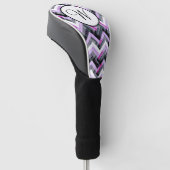 Roze zwarte witte Chevron getextureerd monogram Golfheadcover (Schuin)