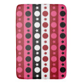 Roze Zwarte Witte Cirkel Sterren Stripes Design Badmat (Voorkant Verticaal)
