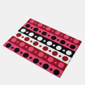 Roze Zwarte Witte Cirkel Sterren Stripes Design Deurmat (Schuin)