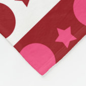 Roze Zwarte Witte Cirkel Sterren Stripes Design Fleece Deken (Hoek)