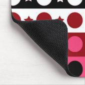 Roze Zwarte Witte Cirkel Sterren Stripes Design Muismat (Hoek)