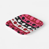 Roze Zwarte Witte Cirkel Sterren Stripes Design Papieren Bordje (Gebogen)