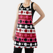 Roze Zwarte Witte Cirkel Sterren Stripes Design Schort (Insitu)