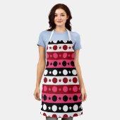 Roze Zwarte Witte Cirkel Sterren Stripes Design Schort (Gedragen)