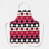 Roze Zwarte Witte Cirkel Sterren Stripes Design Schort (Voorkant)
