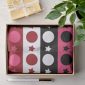 Roze Zwarte Witte Cirkel Sterren Stripes Design Tissuepapier (Geschenk)