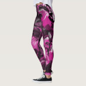 Roze, zwarte, witte en grijze rondjes leggings (Links)