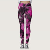 Roze, zwarte, witte en grijze rondjes leggings (Voorkant)