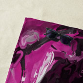 Roze, zwarte, witte en grijze rondjes strandlaken (In situ)