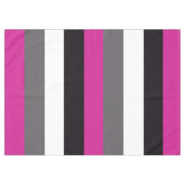 Roze, zwarte, witte en grijze strepen tafelkleed (Voorkant (Horizontaal))