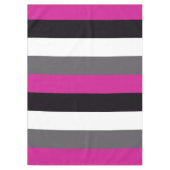 Roze, zwarte, witte en grijze strepen tafelkleed (Voorkant)