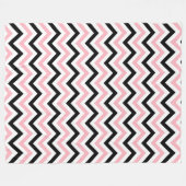Roze, zwarte, witte grote Chevron ZigZag Pattern Fleece Deken (Voorkant (Horizontaal))
