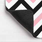 Roze, zwarte, witte grote Chevron ZigZag Pattern Muismat (Hoek)