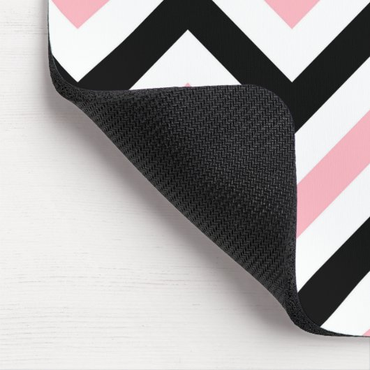 Roze, zwarte, witte grote Chevron ZigZag Pattern Muismat (Hoek)