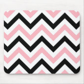 Roze, zwarte, witte grote Chevron ZigZag Pattern Muismat (Voorkant)