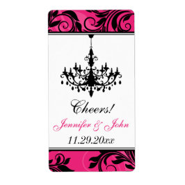 Roze zwarte witte luchter, met schuifwiel etiket