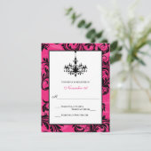 Roze zwarte witte luchter Scrollen Kaart beantwoor (Staand voorkant)