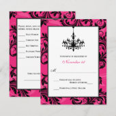 Roze zwarte witte luchter Scrollen Kaart beantwoor (Voorkant / Achterkant)